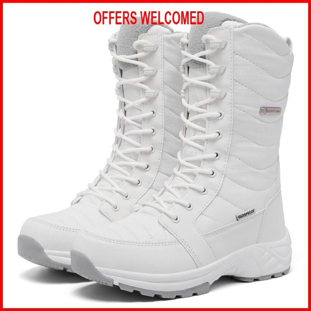 Women's Waterproof Winter Snow Boots Warm Insulated Mid Calf Hiking Boots